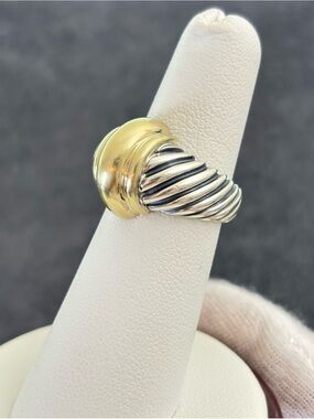 David Yurman 925 & 14k Gold Classic Cable Dome Ring 5.5